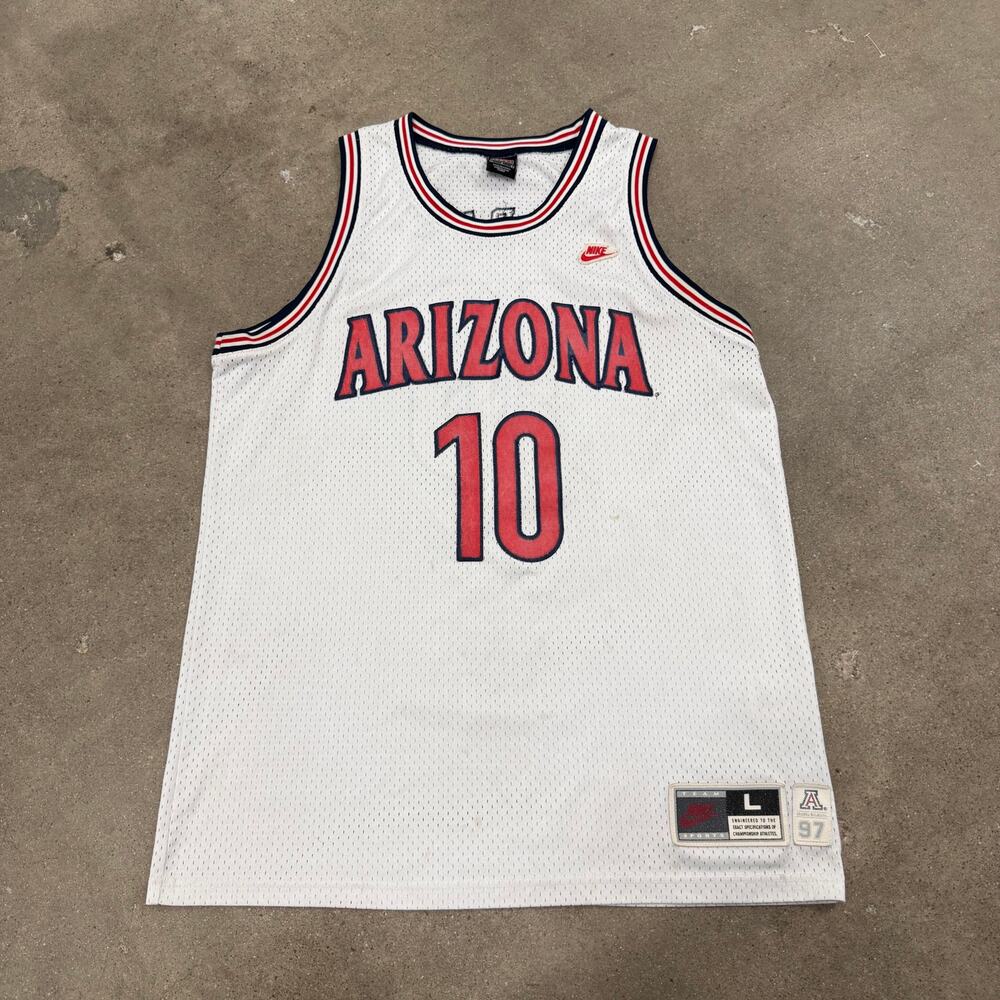 Vintage Nike Mike Bibby #10 College University Of Arizona NCAA Basketball Jersey
